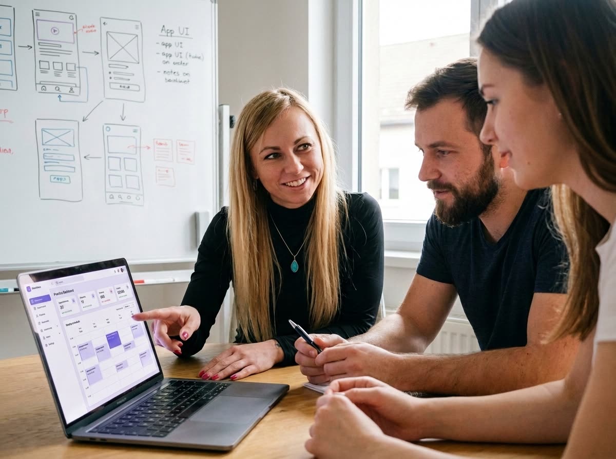 Aga Pawlik werkt met het team aan MyDentApp