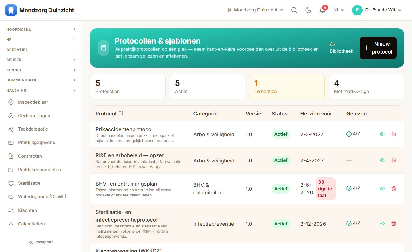 De protocollenbibliotheek met lezen-en-tekenen